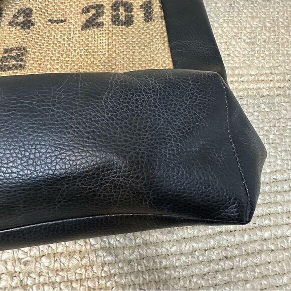 New GRACIE GREENE Serengeti burlap/leather tote bag - Picture 8 of 10